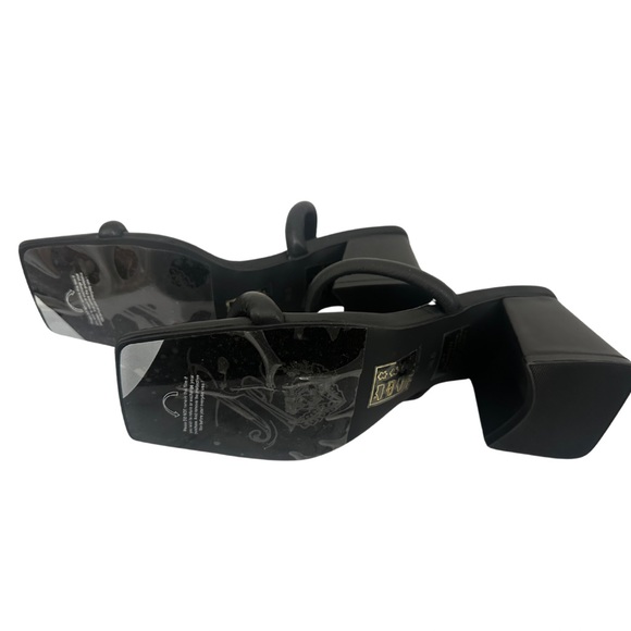 Free People Parker Double Strap Block Heel Sandals size 38.5 Black New - Picture 3 of 5